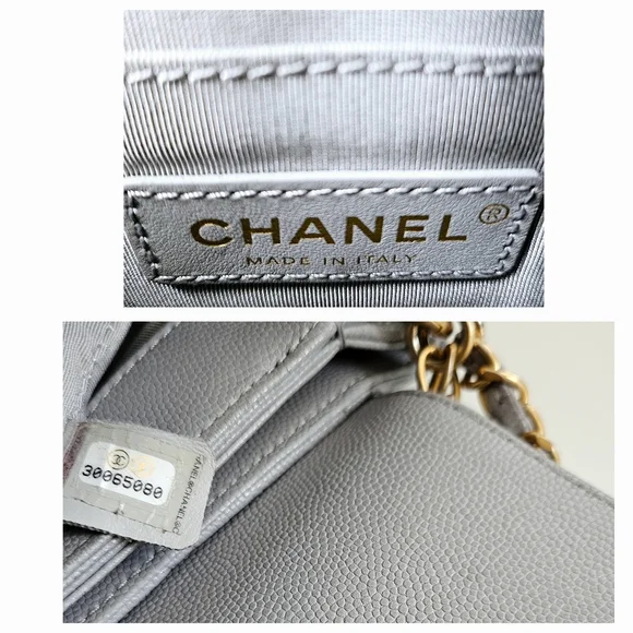 Chanel Gray Caviar Leather Top Handle Two-way Flap Bag - Picture 15 of 16